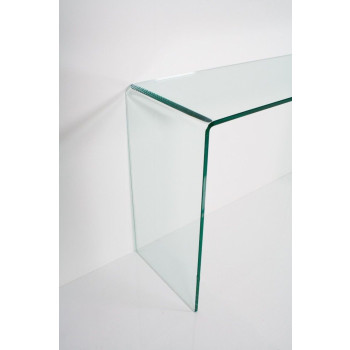  - Smalle console table in curved glass 120x40x80 cm
