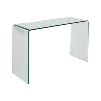  - Smalle console table in curved glass 120x40x80 cm