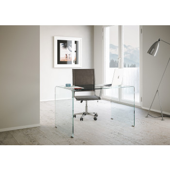  - Glassy curved glass desk 100x60x75 cm