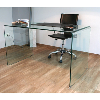  - Glassy curved glass desk 100x60x75 cm