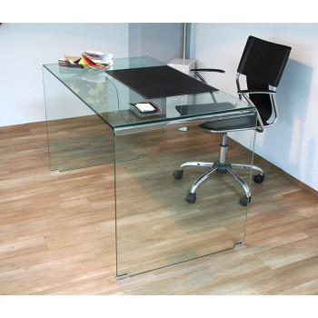  - Glassy curved glass desk 120x70x75 cm