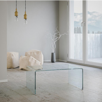 - Galaxy curved glass coffee table 80x45x35 cm