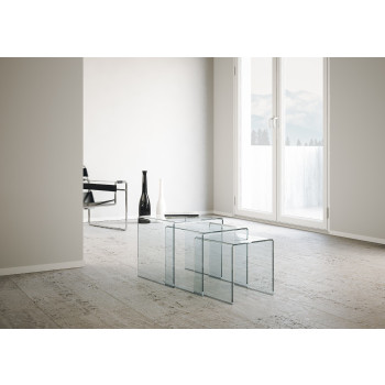  - Nest Triptych transparent coffee tables 34x34x34-38x38x38-42x42x42 cm