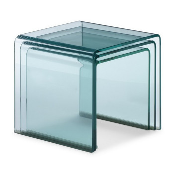  - Nest Triptych transparent coffee tables 34x34x34-38x38x38-42x42x42 cm