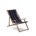 Vilara Folding Outdoor Hammock in Blue and Beige Stripes Made of 100% FSC Solid Acacia Wood