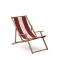Vilara folding outdoor hammock in burgundy and beige stripes made of 100% FSC solid acacia wood.