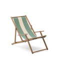 Vilara green and beige striped outdoor folding hammock made of solid FSC 100% acacia wood
