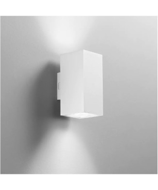 SQUARE WHITE POLE LED DOUBLE-EMISSION WALL LAMP 2X8W 1960LM CCT IP65 7.8X9.9X16CM