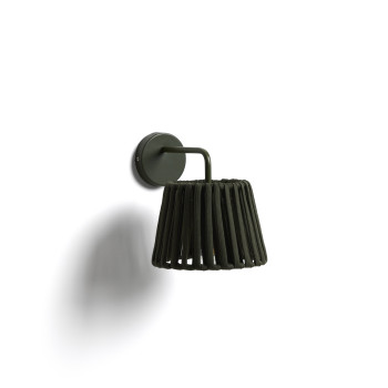 Aldet outdoor wall light in flat rope and metal