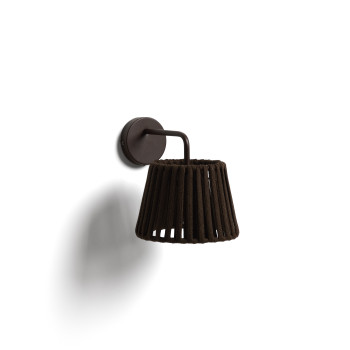 Aldet outdoor wall light in flat rope and metal