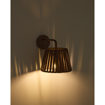 Aldet outdoor wall light in flat rope and metal