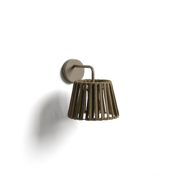 Aldet outdoor wall light in flat rope and metal