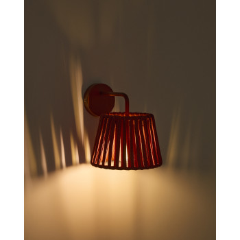 Aldet outdoor wall light in flat rope and metal