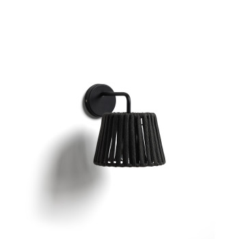 Aldet outdoor wall light in flat rope and metal