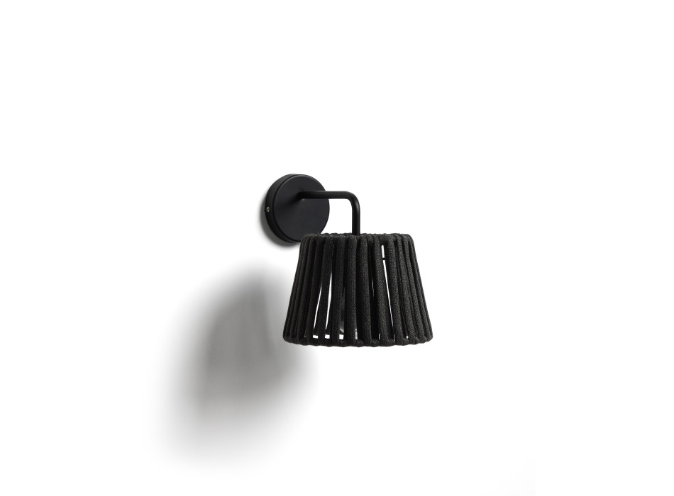 Aldet outdoor wall light in flat rope and metal