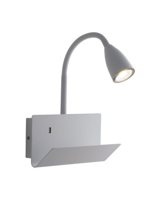 WHITE FLEXIBLE GULP WALL LIGHT WITH USB 2A 1XGU10 23X27X49CM