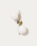 Mahala wall light in brass-finished steel with 2 spheres