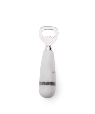 Nira bottle opener in black and white marble