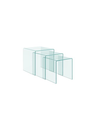 Glass items - Triptych Nest transparent tables 34x34x34-38x38x38-42x42x42