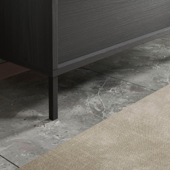 Floor-standing bathroom with 2 drawers - STEEL 