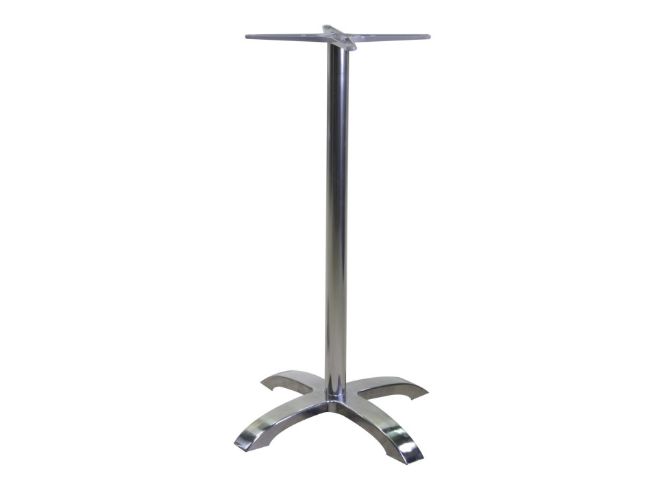 Alan aluminum bar table base in Vacchetti stainless steel color