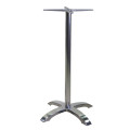 Alan aluminum bar table base in Vacchetti stainless steel color