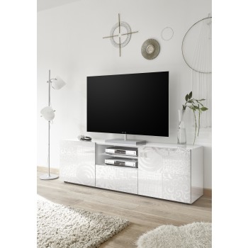 MIRO 181x57x43 cm 2-door TV stand with 1 drawer, white