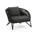 Branzie armchair in black rope