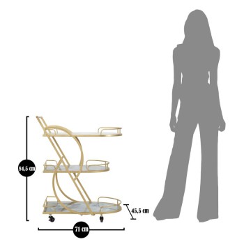 MARBLE GLASS MIX TROLLEY
