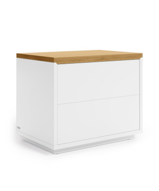 Abilen bedside table, oak veneer and white lacquer, 53 x 44 cm, FSC 100%