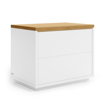 Abilen bedside table, oak veneer and white lacquer, 53 x 44 cm, FSC 100%