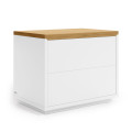 Abilen bedside table, oak veneer and white lacquer, 53 x 44 cm, FSC 100%