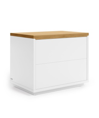 Abilen bedside table, oak veneer and white lacquer, 53 x 44 cm, FSC 100%