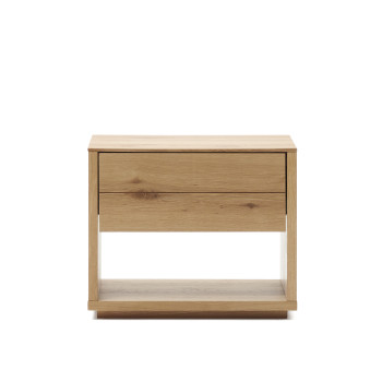 Alguema bedside table in oak veneer with natural finish, 60 x 50 cm