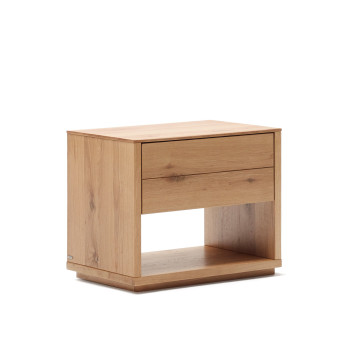 Alguema bedside table in oak veneer with natural finish, 60 x 50 cm