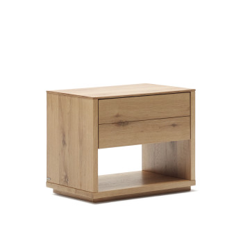 Alguema bedside table in oak veneer with natural finish, 60 x 50 cm
