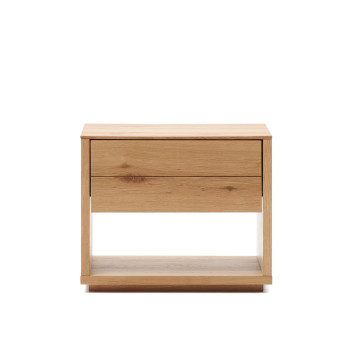 Alguema bedside table in oak veneer with natural finish, 60 x 50 cm