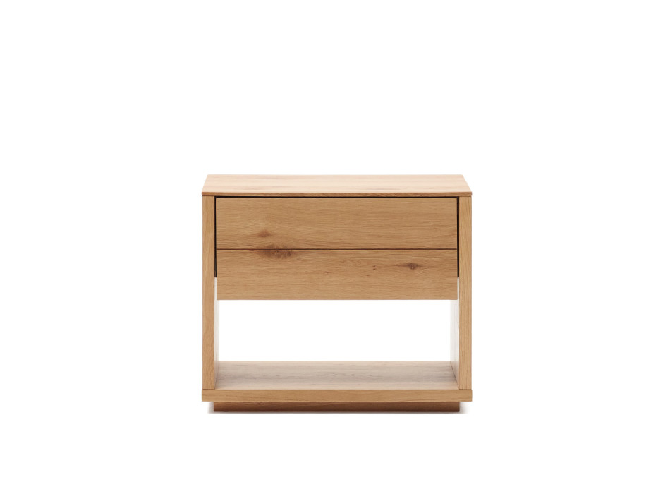 Alguema bedside table in oak veneer with natural finish, 60 x 50 cm