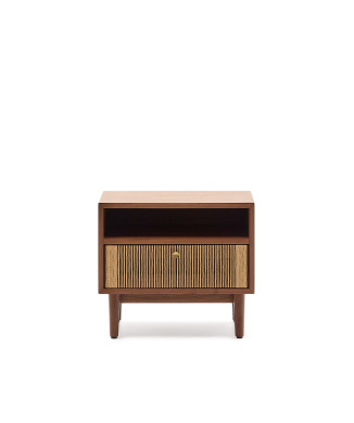 Elan bedside table in walnut veneer and solid wood, 51x45cm, FSC Mix Credit