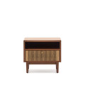 Elan bedside table in veneer and solid wood in walnut rope 51x45cm FSC Mix Credit
