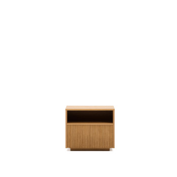 Helvine 1-drawer bedside table, oak veneer, 60 x 52 cm, FSC 100%