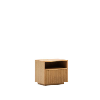 Helvine 1-drawer bedside table, oak veneer, 60 x 52 cm, FSC 100%