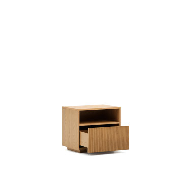 Helvine 1-drawer bedside table, oak veneer, 60 x 52 cm, FSC 100%