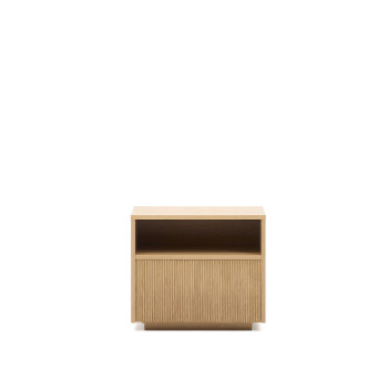 Helvine 1-drawer bedside table, oak veneer, 60 x 52 cm, FSC 100%