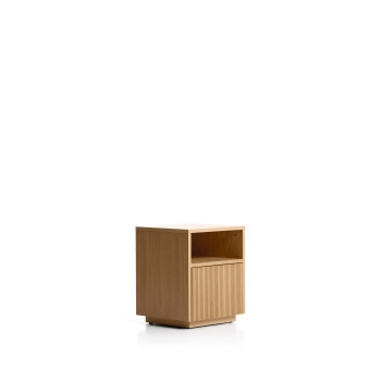 Helvine 1-drawer bedside table in oak veneer 45 x 52 cm FSC 100%