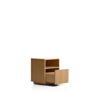 Helvine 1-drawer bedside table in oak veneer 45 x 52 cm FSC 100%