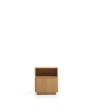 Helvine 1-drawer bedside table in oak veneer 45 x 52 cm FSC 100%