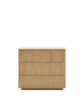Helvine 3-drawer bedside table in oak veneer 90 x 78 cm FSC 100%