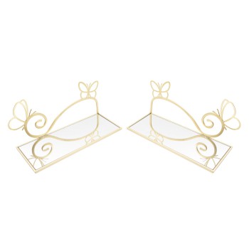 BUTTERFLY SHELF BEDSIDE TABLE, PAIR