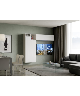 Isoka Compositions - Isoka A21B living room wall composition W.234 H.194 D.39.2 Optional bookcase h.30 €94